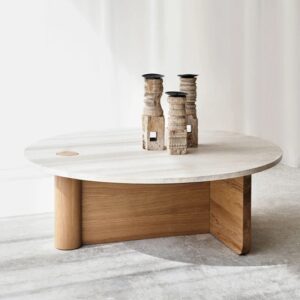 Shangani Coffee Table Travertine Oak