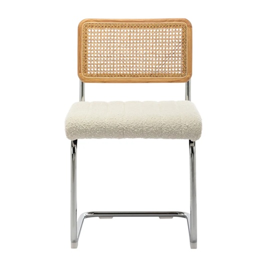 Kaye Rattan Bouclé Dining Chair