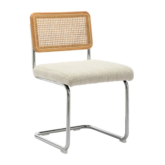 Kaye Rattan Bouclé Dining Chair