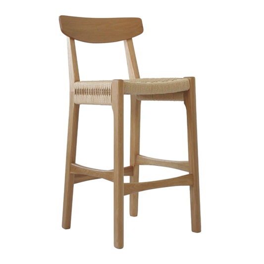 Santana Rattan Bar Stool With Backrest