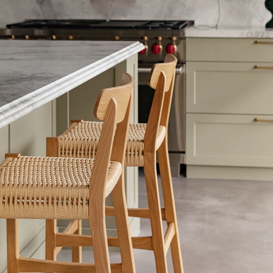 Santana Rattan Bar Stool With Backrest