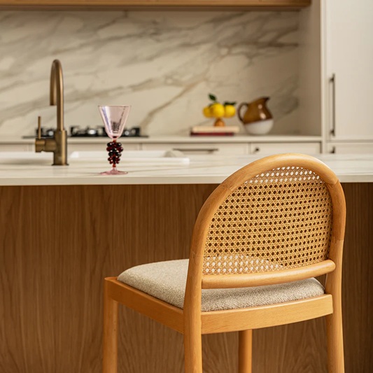 Zola Bouclé Arch Bar Stool