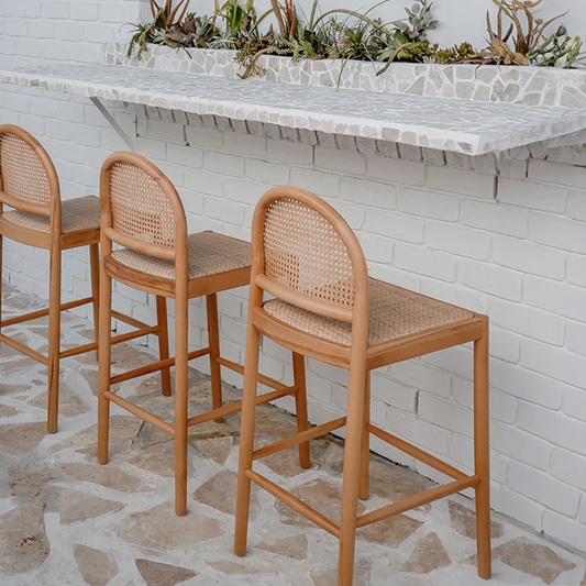 Zola Rattan Arch Bar Stool