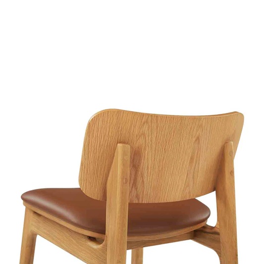 Blake Rattan Leather Bar Stool