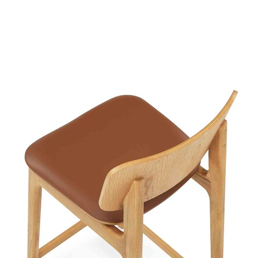 Blake Rattan Leather Bar Stool