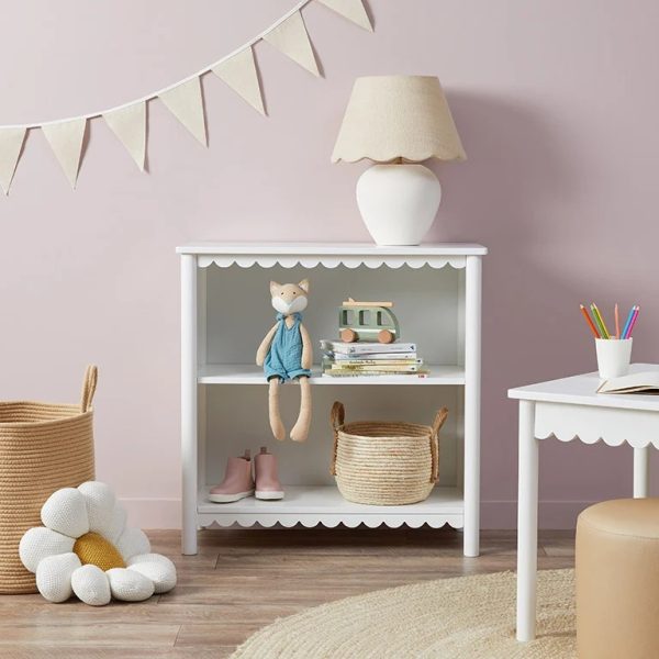 Aela Low Bookcase – White