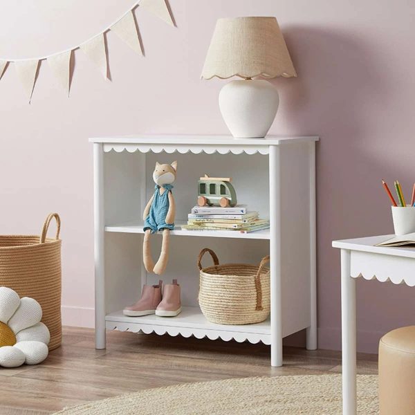 Aela Low Bookcase – White