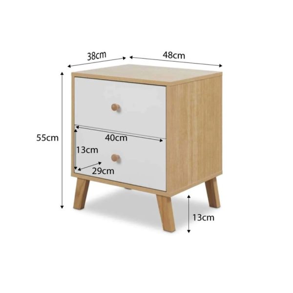 Milo 2-Drawer Bedside Table