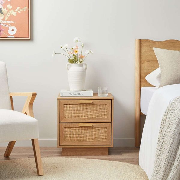 Alya Rattan Bedside Table