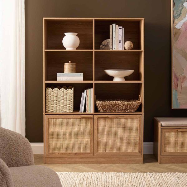 Alya Rattan Large Bookcase